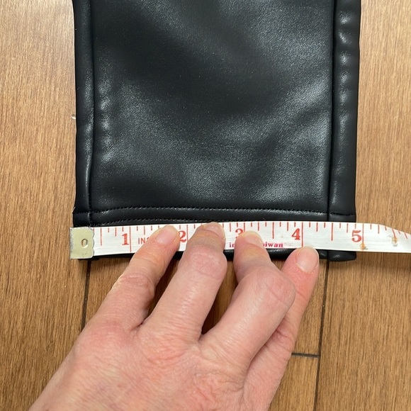 Patrizia Luca Milano faux leather leggings pants XS black shiny fleece lined NWT - Picture 10 of 14